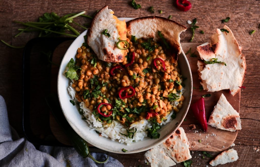 Curry με φακές Vegan Συνταγές